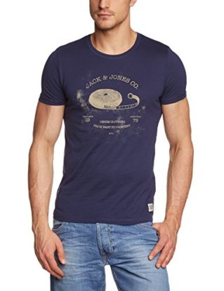 JACK & JONES Men's Short Sleeve T-Shirt -  Blue - Blau (Peacoat) - Medium steampunk buy now online