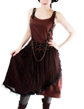 PHAZE Clothing Steampunk Compass Goth DRESS Brown Chains/Net XXL 16 steampunk buy now online