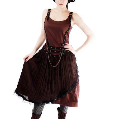 PHAZE Clothing Steampunk Compass Goth DRESS Brown Chains/Net XXL 16 steampunk buy now online