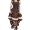 BANNED Victorian Black/Copper STEAMPUNK DRESS Ruffle Adjustable STRIPE XL 14 steampunk buy now online