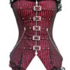 Dear-lover Women's Striped Gothic Punk Overbust Corset XX-Large Size Red steampunk buy now online