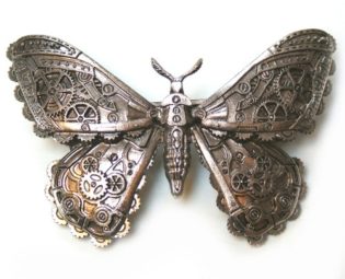 ReStyle Clothing Steampunk Mechanical Moth Hairclip Colour Brass steampunk buy now online