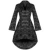 Womens New Black Gothic Steampunk Military Rockabilly Flocked Tattoo Coat steampunk buy now online