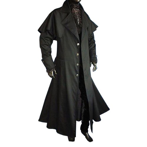 Mens Gothic Medieval LARP Long Coat, Black - XXXL steampunk buy now online Mens Gothic Medieval LARP Long Coat, Black - XXXL steampunk buy now online