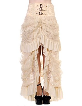 Banned Long Gothic Steampunk Skirt Ivory VTG Victorian Lace Bustle Corset steampunk buy now online