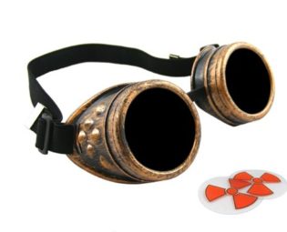 CyberloxShop® Steampunk Antique Copper Cyber Goggles Rave Goth Vintage Victorian - Includes FREE set of Exclusive CyberloxShop® Lense Design Inserts steampunk buy now online