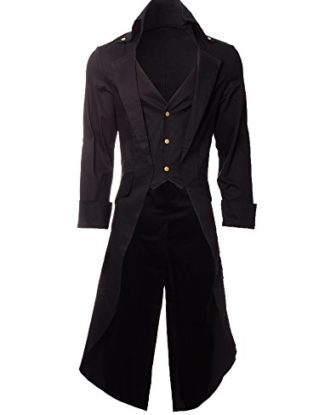 Steampunk Grim Long Coat (Black) - Medium steampunk buy now online