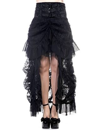 BANNED Black Steampunk Long GOTH LACE SKIRT Vampire Victorian 10/12 steampunk buy now online