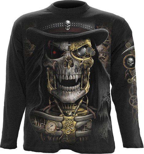 Spiral - Men - STEAM PUNK REAPER - Longsleeve T-Shirt Black - Medium steampunk buy now online