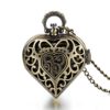 JewelryWe Vintage Heart Locket Style Steampunk Pocket Watch Pendant Long Necklace 31.5 Inch Chain Christmas Gift (with Gift Bag) steampunk buy now online
