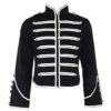 Banned Military Jacket (Black/Silver) - Small steampunk buy now online