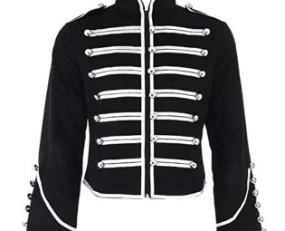 Banned Military Jacket (Black/Silver) - X-Large steampunk buy now online