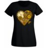 Womens Steampunk Mechanical Clockwork Love Heart T-shirt Black UK 16-18 (XXL) steampunk buy now online