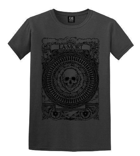 La Mort Clothing. Narcosis Skull T Shirt. Black Print on Charcoal. Size Large steampunk buy now online