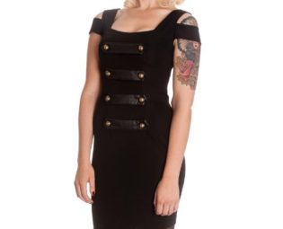 HELL BUNNY Black Mini Dress OBSIDIAN Military Goth Steampunk XS 8 steampunk buy now online