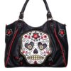 BANNED NEW BLACK SUGAR SKULL SHOULDER BAG BLACK FAUX LEATHER TATTOO ROCKABILLY steampunk buy now online