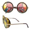 Ultra Steampunk Sunglasses 50s Round Glasses with UV400 Protection Available in Havana Style with Real Red Revo coating coloured lenses Cyber Goggles Rave Goth Vintage (Havana with Red Real Revo Coating) steampunk buy now online