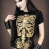 Restyle Mechanical Steampunk Skeleton Rib Cage Ladies T Shirt Top Gothic Emo (MEDIUM) steampunk buy now online