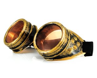 4sold Steampunk Antique Gold Copper Cyber Goggles Goth Vintage Sunglasses plus extra clear lenses steampunk buy now online