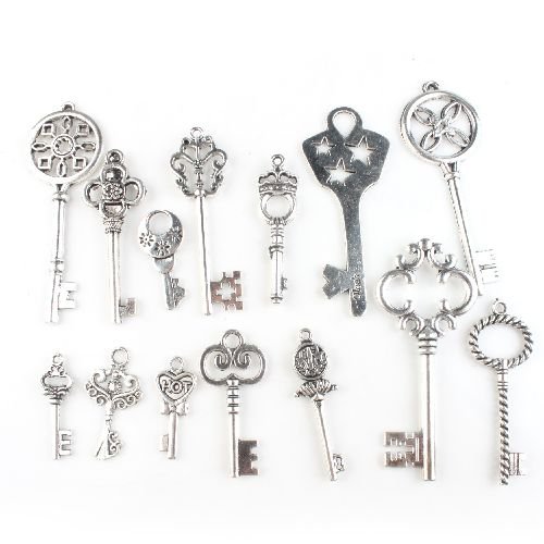 Assorted Keys Vintage Silvery Alloy key Pendants Findings Jewelry Making accessory steampunk buy now online