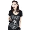 Restyle SKELETON CORSET Womens V-Neck T-Shirt steampunk buy now online