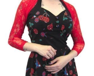 Banned Ladies New Red Lace Gothic Steampunk Cropped Cardigan Shrug Bolero Top steampunk buy now online