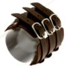 Jewellery of Lords Bronze Rivits 60mm Wide Steampunk Handmade Brown Soft Leather Three Buckles Wrap Cuff Bracelet steampunk buy now online