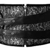 Lucea Women's Brocade Buckles Steampunk Waspie Ultrashort Underbust Corset Black XX-Large steampunk buy now online