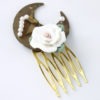 steampunk rose comb, vintage watch mechanism, porcelain rose & ivory freshwater pearl gold hair pin steampunk buy now online