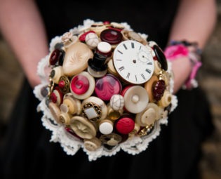 Steampunk Button Bouquet - alternative bridal wedding bouquet steampunk buy now online