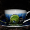 Steampunk octopus cup and saucer Tea / Coffee Hand Painted ceramic kustom goth alternative steampunk buy now online