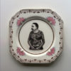 Vintage Victorian Moustache Tattooed Man Plate Altered Art steampunk buy now online