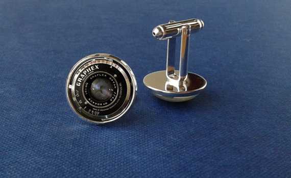 Vintage camera lens cufflinks, black camera cufflinks, camera lens jewelry, photographer gift, photo cufflinks, minimalistic, modern steampunk buy now online