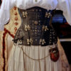 36 1/2" waist  Steampunk UnderBust Explorer Corset Veggie Leather Black Unique one off steampunk buy now online