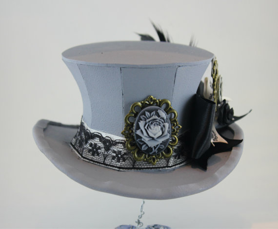 Grey Victorian Steampunk Mini Top Hat steampunk buy now online