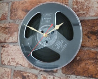 1960s wall clock Unique Reel To Reel Tape Steampunk Recycled Tape Reel Upcycled Retro Geekery steampunk buy now online