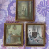 3 x Vintage Miniature Framed Prints By C Taylor Ornate Frame Victorian Victoriana steampunk buy now online
