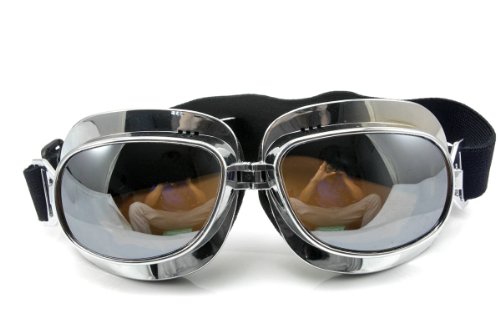 Neverland Motorcycle Bike Glasses Goggles Scooter Aviator Pilot Cruiser Silver steampunk buy now online