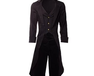 Steampunk Grim Long Coat (Black) - X-Large steampunk buy now online