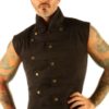 New Mens Steampunk Military Waistcoat Vest Top Mandarin Collar Guard Snap SPA1 (XLarge) steampunk buy now online
