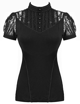 Punk Rave Eclipse Top Black Gothic Steampunk VTG Lace Sleeve Blouse steampunk buy now online