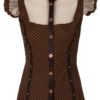 Steampunk Victorian Brown And Bronze Lace Trim Striped Shirt (Medium) steampunk buy now online
