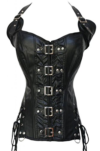 Dear-lover Women's Buckle-up Steampunk Corset Medium Size Black steampunk buy now online