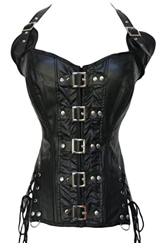 Dear-lover Women's Buckle-up Steampunk Corset Large Size Black steampunk buy now online