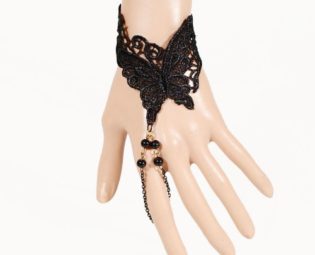 Amybria Jewelry Steampunk Angle Black Lace Butterfly Victorian Bracelet steampunk buy now online