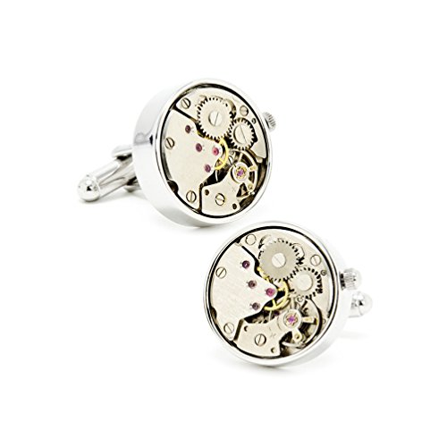 Silver Watch Movement Cufflinks Cuff Links Steampunk steampunk buy now online