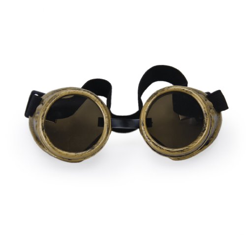 Vintage Rustic Cyber Goggles Steampunk Welding Goth Cosplay Photos (Brass) steampunk buy now online