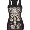 SOTW 2015 Hot Women Summer keleton Printed Essential Sleeveless T Shirt Vest Tank Tops, Steampunk Mechanical Skeleton Ribs and Pelvis steampunk buy now online