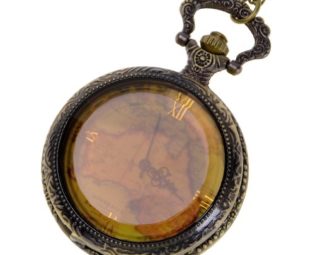Vintage Clear Watchcase Australia Map Round Dial Quartz Movement Pocket Watch with Chain Antique Bronze steampunk buy now online
