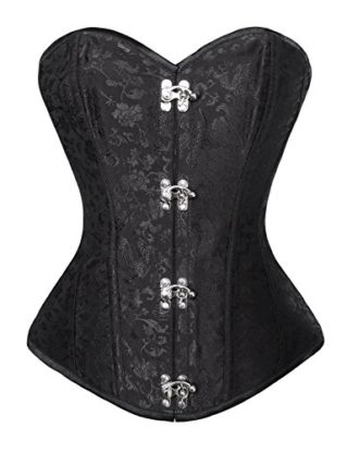 Lucea Women's Steampunk Jacquard Body Shaper Strapless Overbust Corset Black Small steampunk buy now online